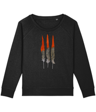 Load image into Gallery viewer, Red feathers boxy sweatshirt