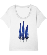 Load image into Gallery viewer, Blue feathers loose fit tee