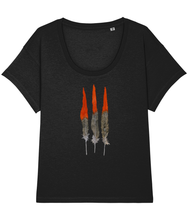 Load image into Gallery viewer, Red feathers loose fit tee