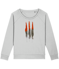 Load image into Gallery viewer, Red feathers boxy sweatshirt