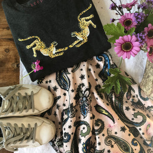 Two leopard loose fit tee